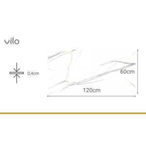 Vilo Calacatta Large SPC Tile 600mmx1200mm Dimensions