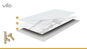 Vilo Marble Skin Large SPC Tile 600mmx1200mm Layers