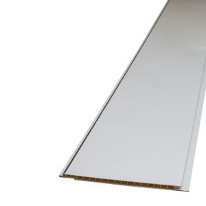 Decorceil Gloss White Chrome Strip Ceiling Panel
