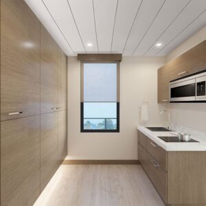 Decorceil Gloss White Chrome Strip Ceiling Situ